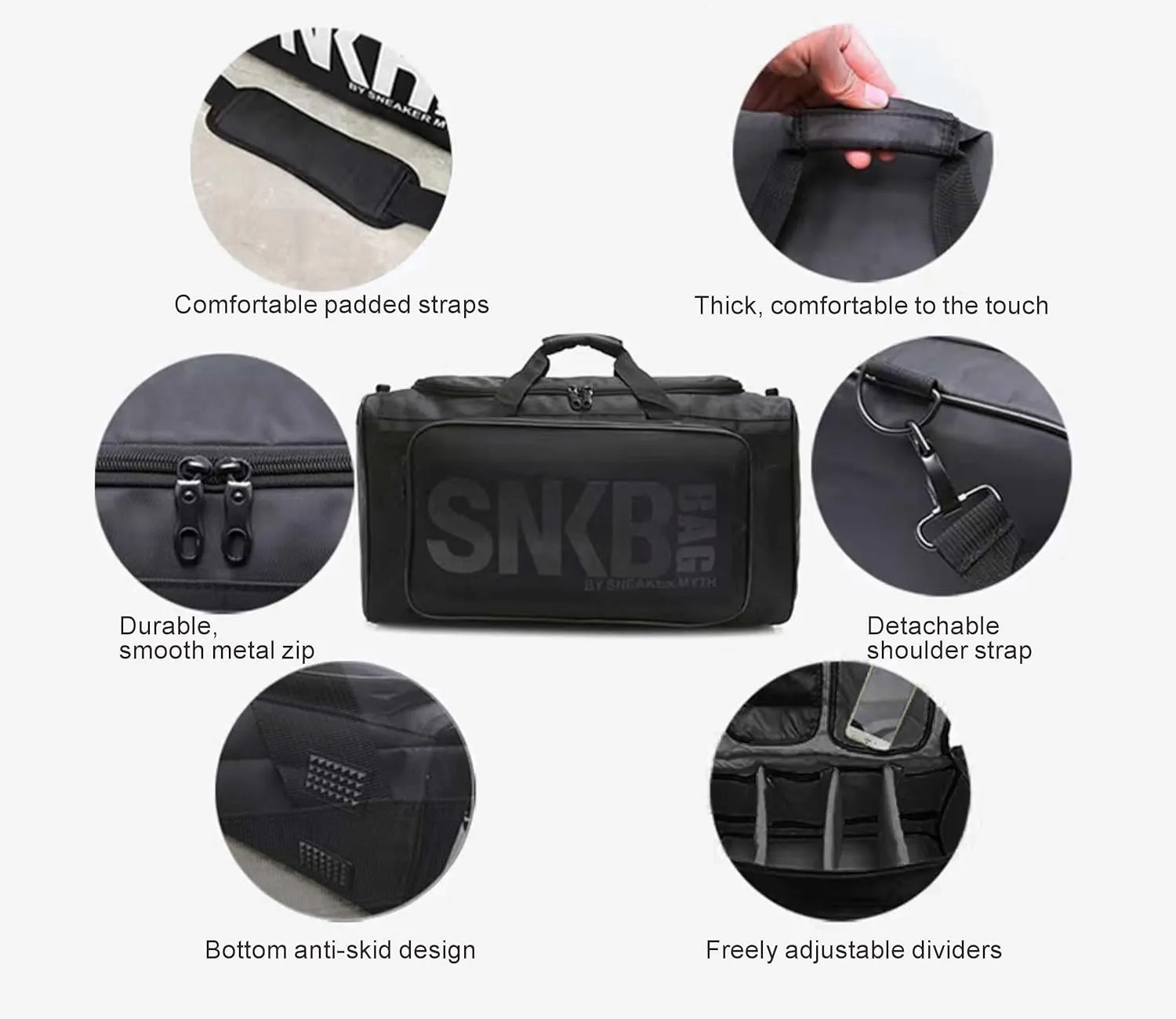 Sneaker Duffel Travel Bag for Men Shoe Bags for Travel Sneaker Bag Basketball Outdoor Sports Gym Bag Travel shoe bag With 3 Adjustable Compartment Dividers Travel Shoe Bags