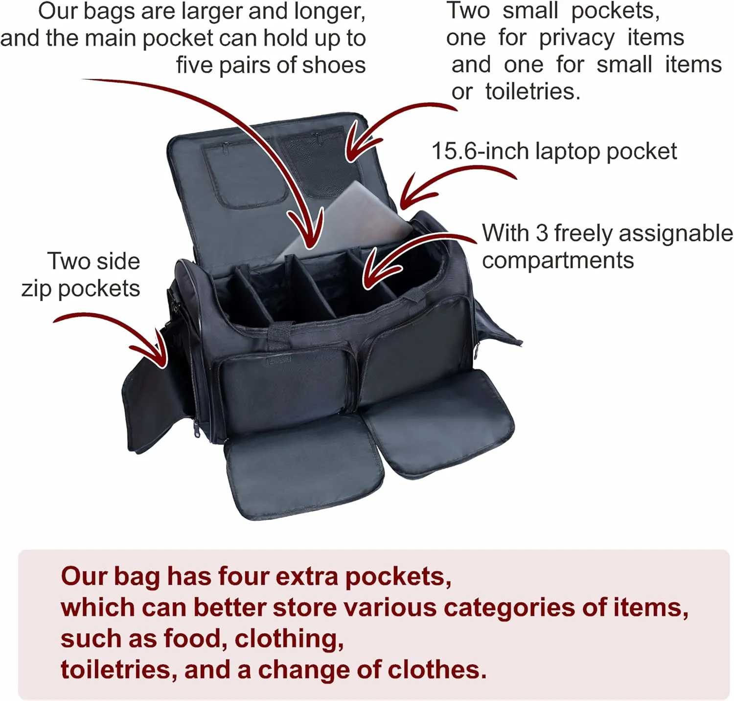Sneaker Duffel Travel Bag for Men Shoe Bags for Travel Sneaker Bag Basketball Outdoor Sports Gym Bag Travel shoe bag With 3 Adjustable Compartment Dividers Travel Shoe Bags
