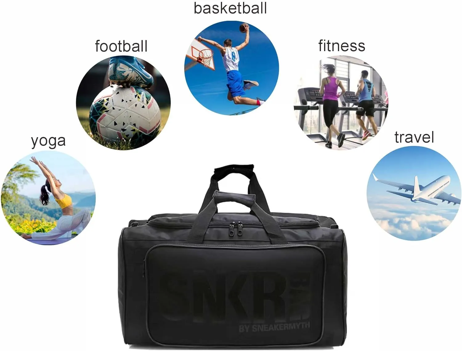 Sneaker Duffel Travel Bag for Men Shoe Bags for Travel Sneaker Bag Basketball Outdoor Sports Gym Bag Travel shoe bag With 3 Adjustable Compartment Dividers Travel Shoe Bags