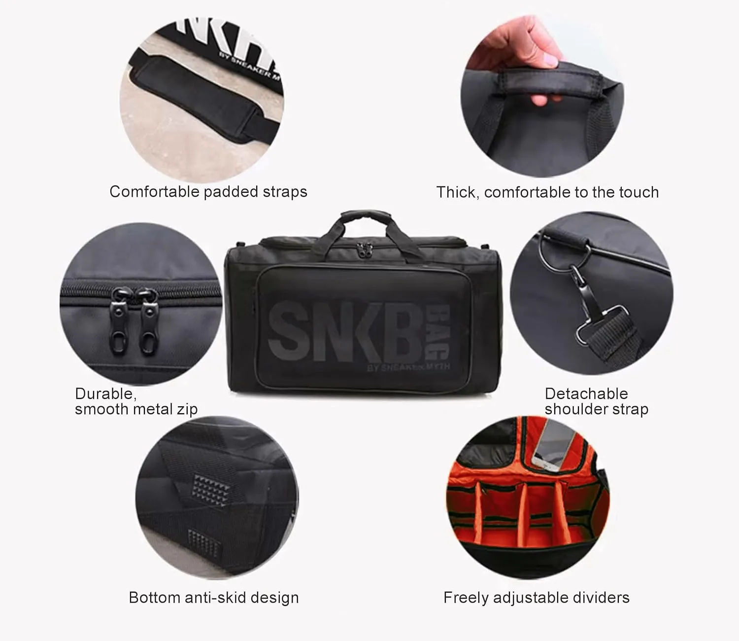 Sneaker Duffel Travel Bag for Men Shoe Bags for Travel Sneaker Bag Basketball Outdoor Sports Gym Bag Travel shoe bag With 3 Adjustable Compartment Dividers Travel Shoe Bags