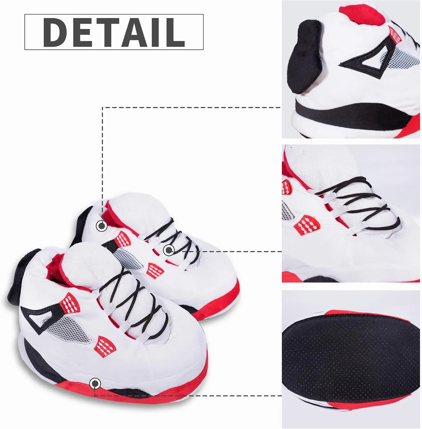 Sneaker Slippers, Trendy Plush Home Shoes Anti-Slip Soft Comfy Slides Warm Winter House Footwear One Size Fits Women Men