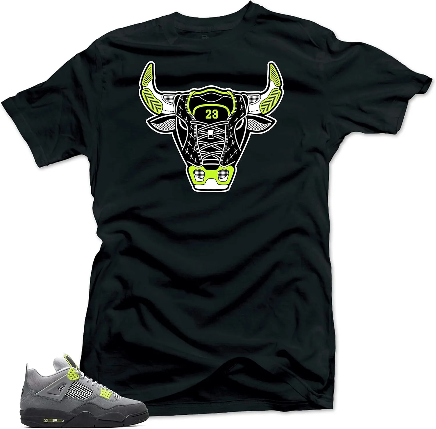 SNELOS Shirt to Match Jordan 4 Neon Match Sneaker Tee