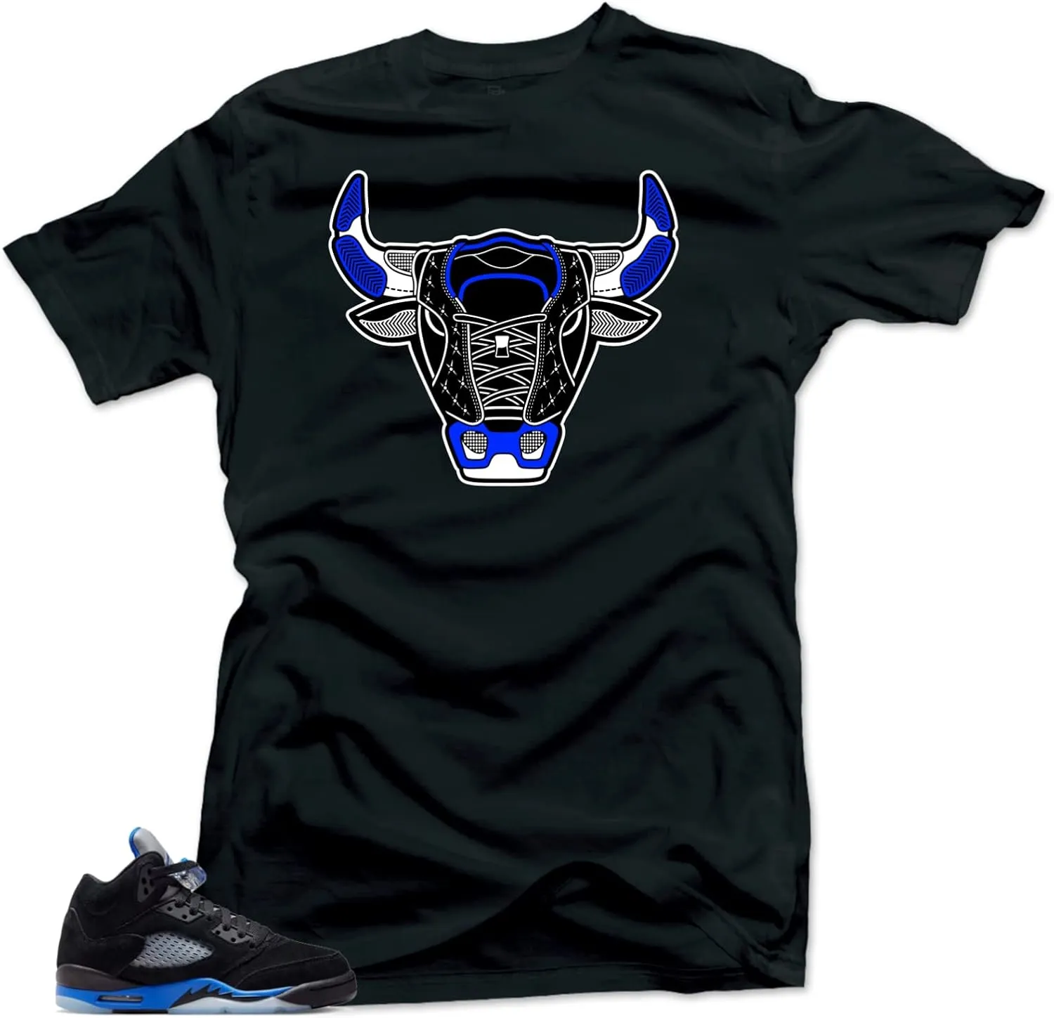 SNELOS Shirt to Match Jordan 5 Racer Blue Match Sneaker tee