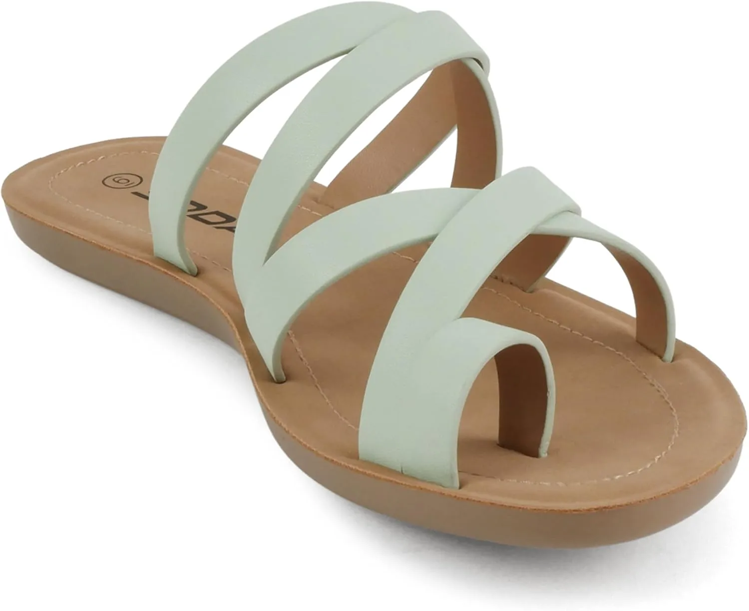 Soda ISABEL ~Women Fashion Comfortable Slip On Flat Cross bands Toe Ring Fashion Sandals