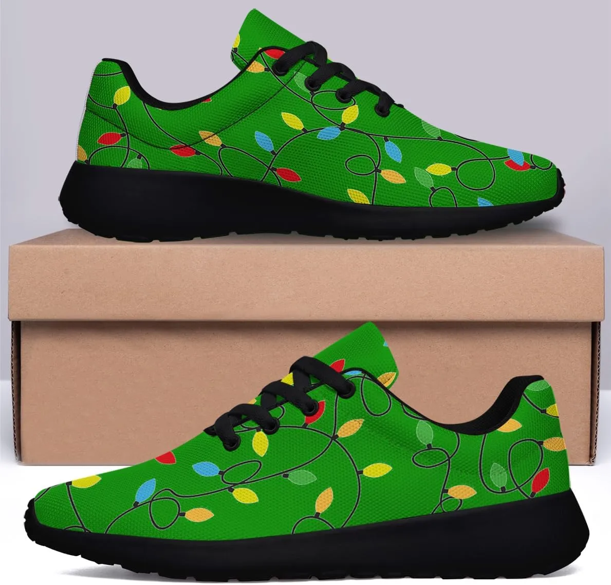 Sonzj-II Christmas Shoes Women Running Shoes Men Lightweight Walking Sneakers Mesh Athletic Sport Shoes