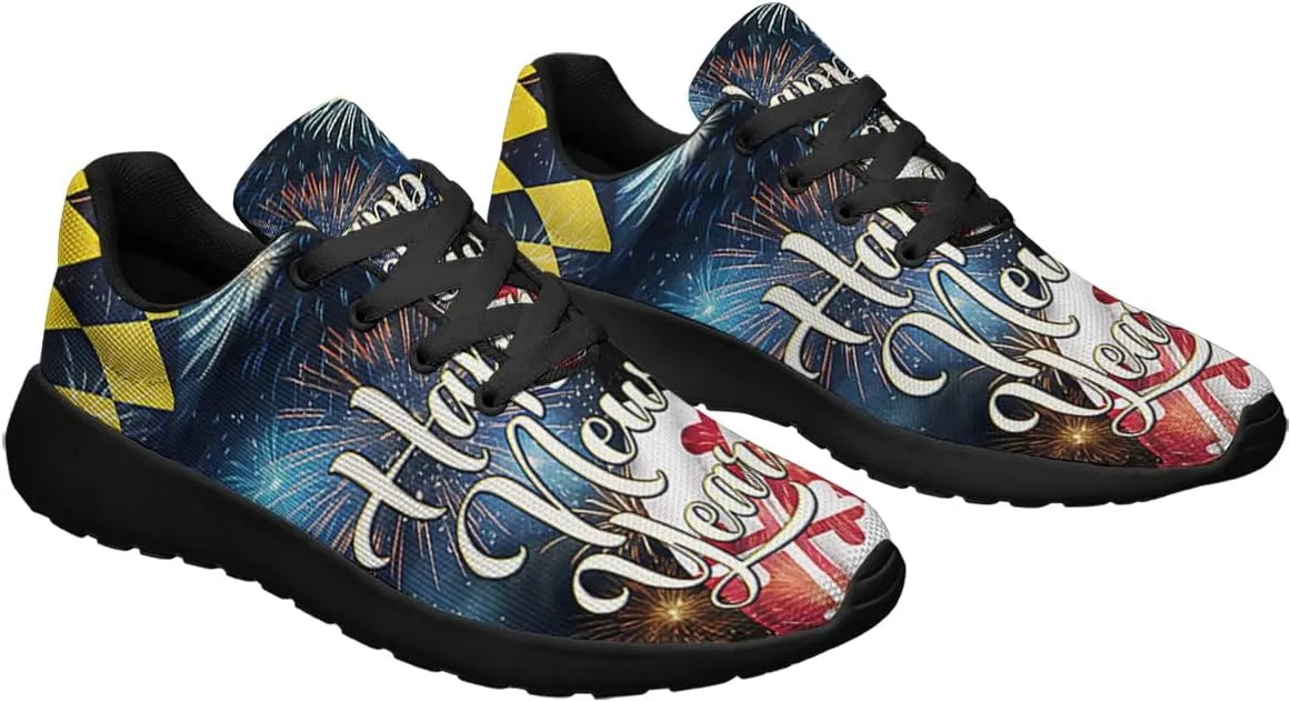 Sonzj-II Maryland Shoes Mens Womens Athletic Walking Sneakers Running Shoes Mesh Breathable Low Top Anti-Slip Trainers
