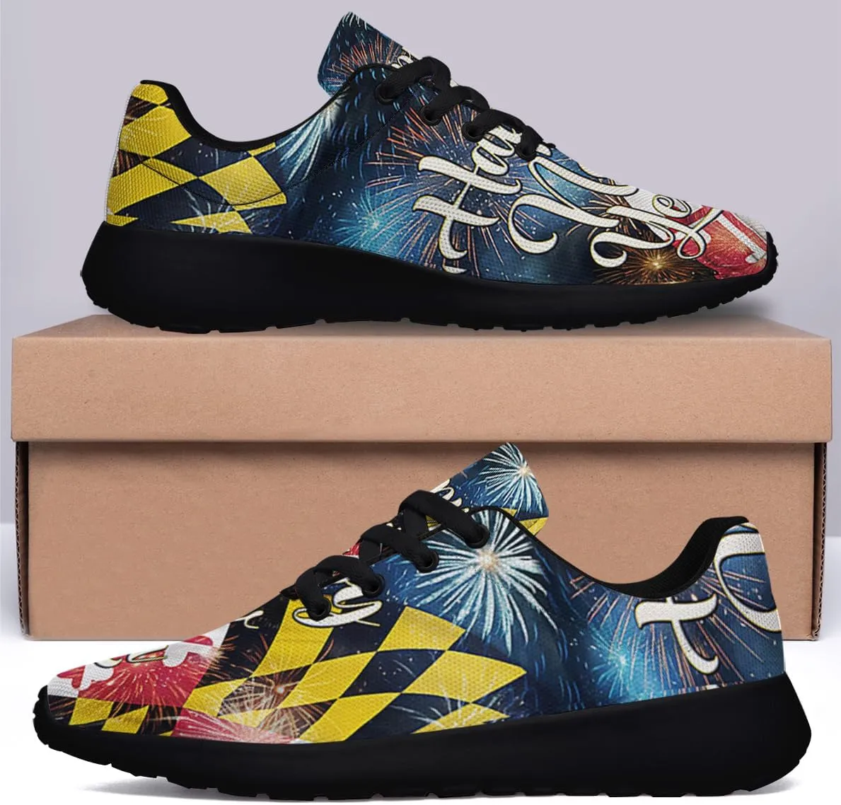 Sonzj-II Maryland Shoes Mens Womens Athletic Walking Sneakers Running Shoes Mesh Breathable Low Top Anti-Slip Trainers