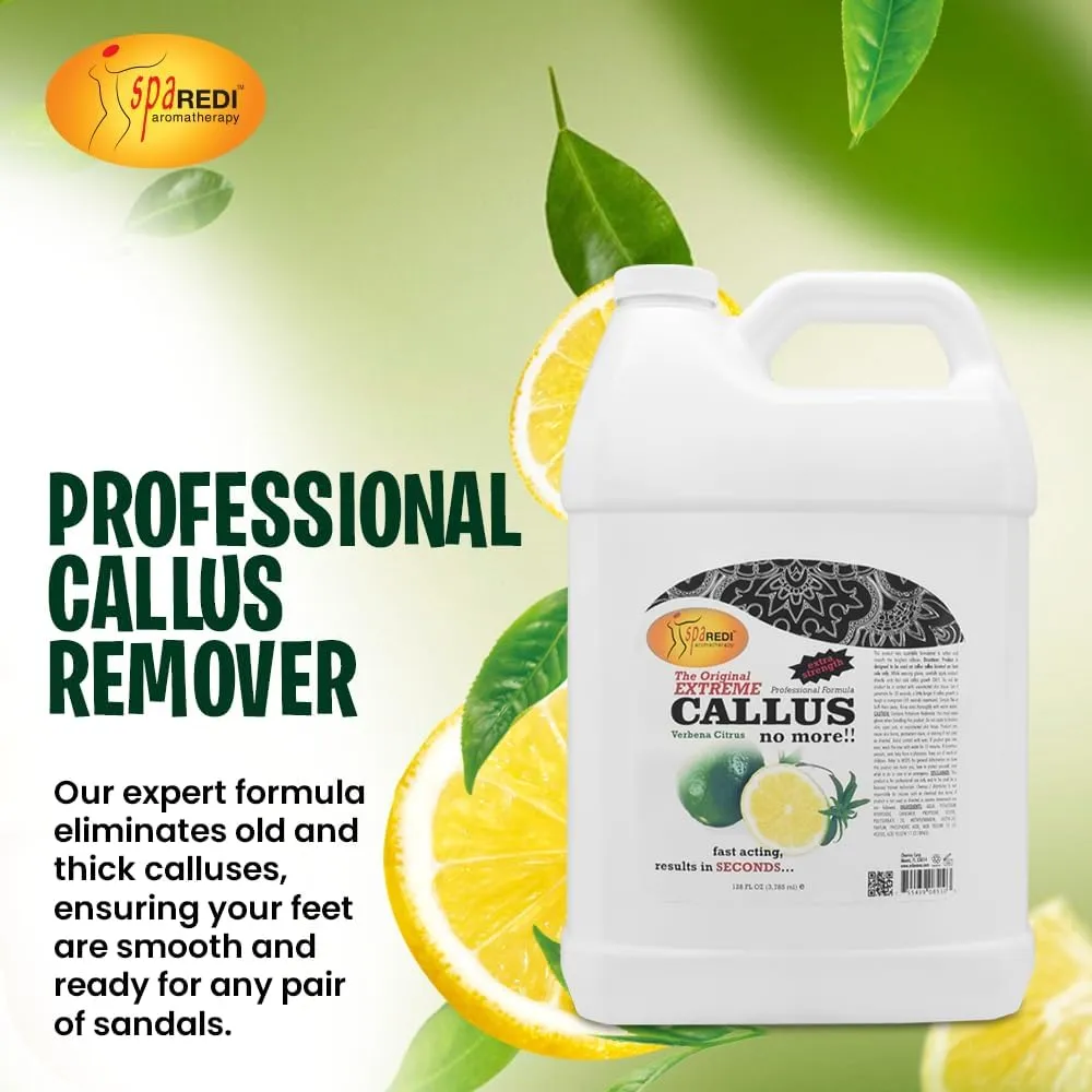 SPA REDI - Callus Remover for Feet Gel, Lemon and Lime, 128 Oz - Professional Pedicure Foot Care - Removes Toughest Calluses in Seconds and Smooths Dry Cracked Heels