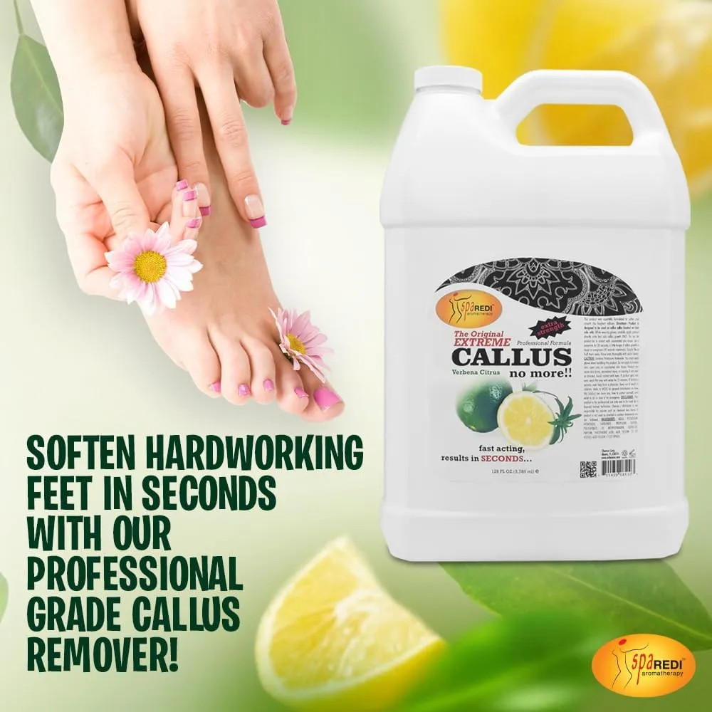 SPA REDI - Callus Remover for Feet Gel, Lemon and Lime, 128 Oz - Professional Pedicure Foot Care - Removes Toughest Calluses in Seconds and Smooths Dry Cracked Heels