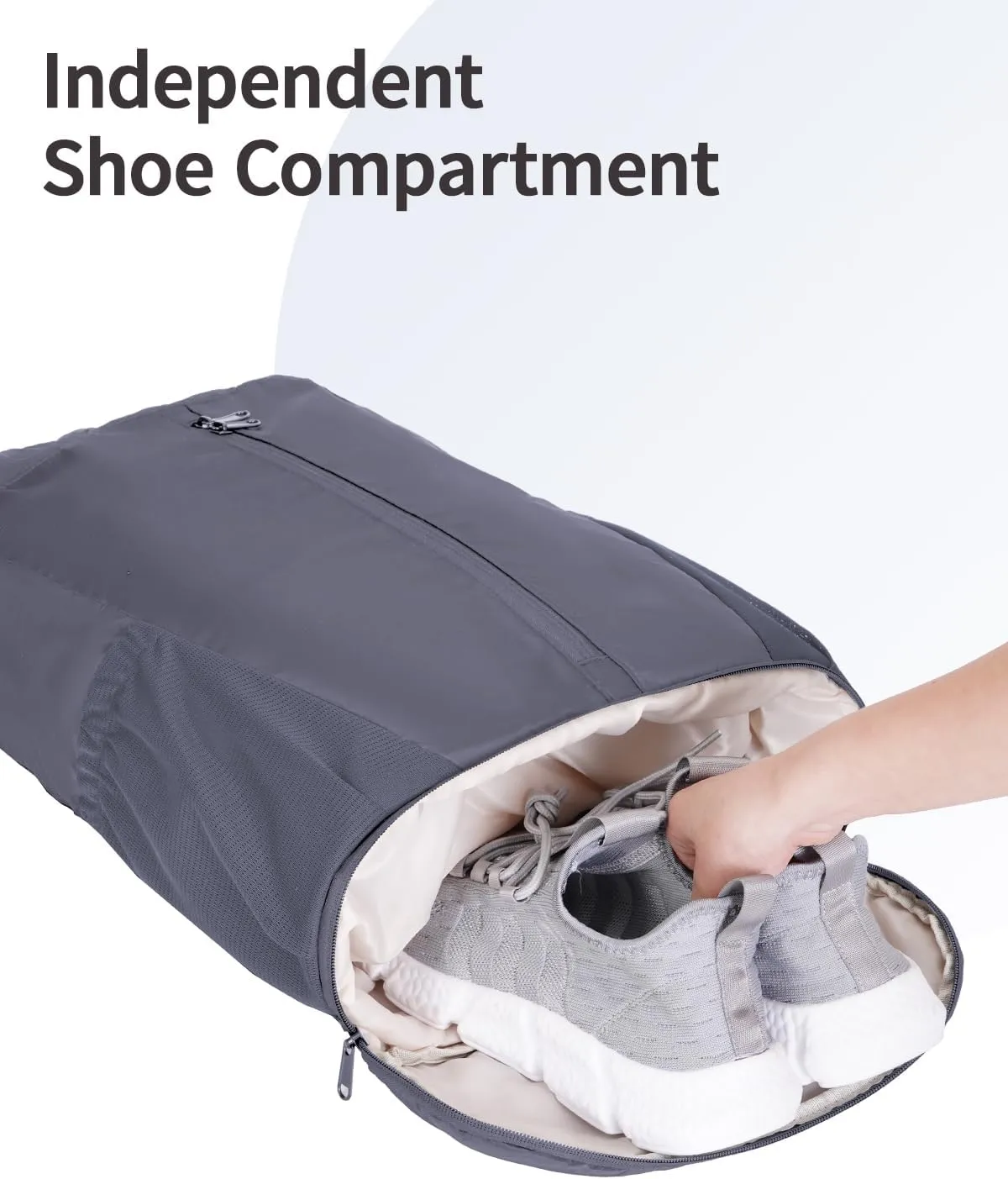sportsnew Drawstring Backpack Sports Gym Bag with Shoes Compartment, String Backpack Cinch for Women Men, Water-Resistant Drawstring Bag for Workout Travel, Lightweight, Gray, Patent Pending