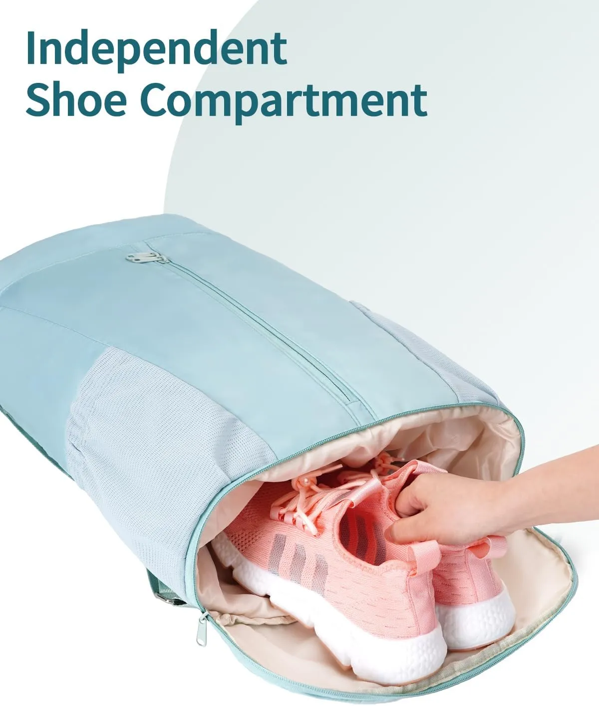 sportsnew Drawstring Backpack Sports Gym Bag with Shoes Compartment, String Backpack Cinch for Women Men, Water-Resistant Drawstring Bag for Workout Travel, Lightweight, Mint Green, Patent Pending