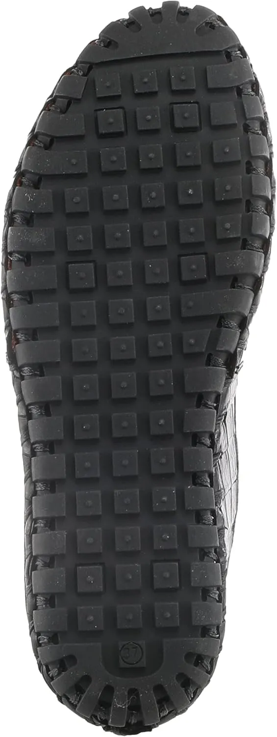 Spring Step Kathaleta-Croco Shoes for Women - Ladies Leather Booties with Rubber Outsole - Comfortable Slip-On Flat Shoes for Womens