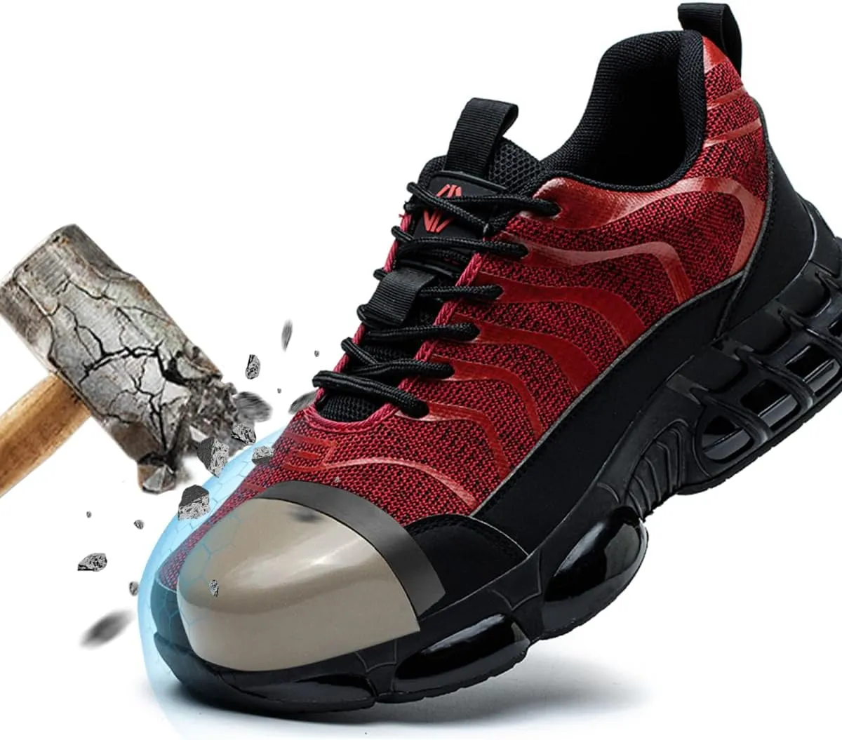 Steel Toe Shoes for Men Women Lightweight Safety Sneakers Composite Toe Work Shoes Puncture Proof Industrial Construction Shoes Black
