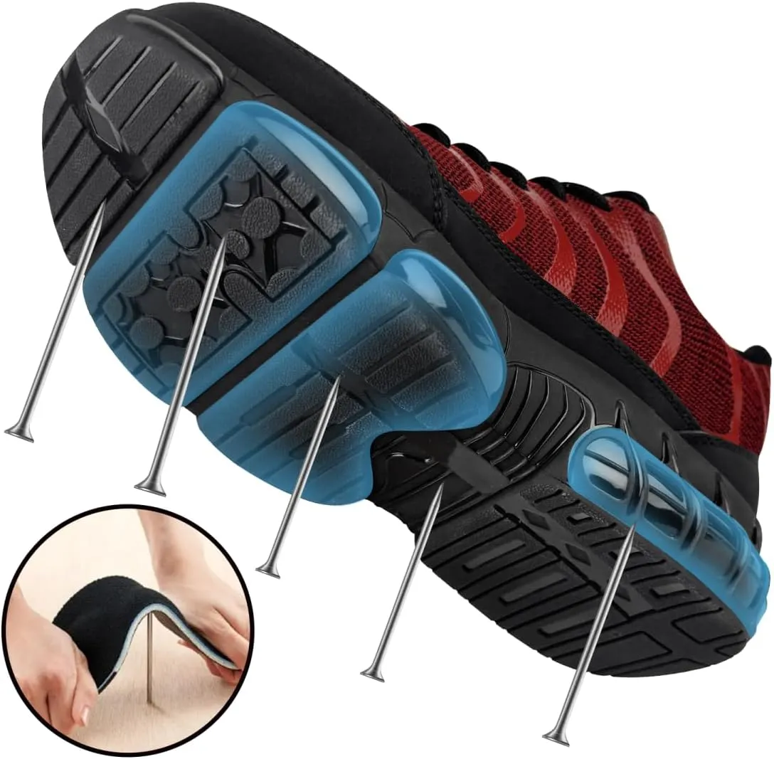 Steel Toe Shoes for Men Women Lightweight Safety Sneakers Composite Toe Work Shoes Puncture Proof Industrial Construction Shoes Black