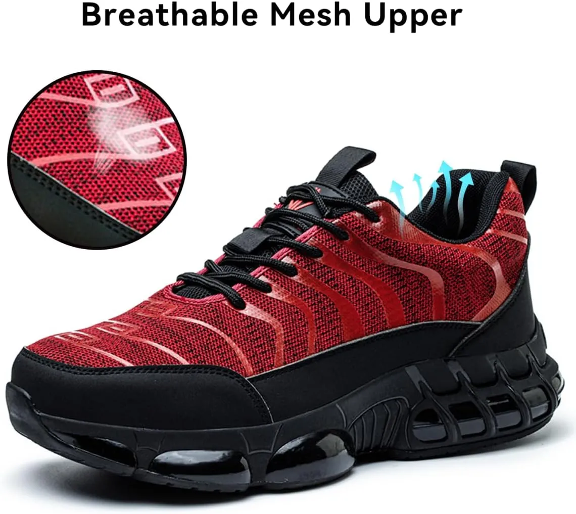 Steel Toe Shoes for Men Women Lightweight Safety Sneakers Composite Toe Work Shoes Puncture Proof Industrial Construction Shoes Black