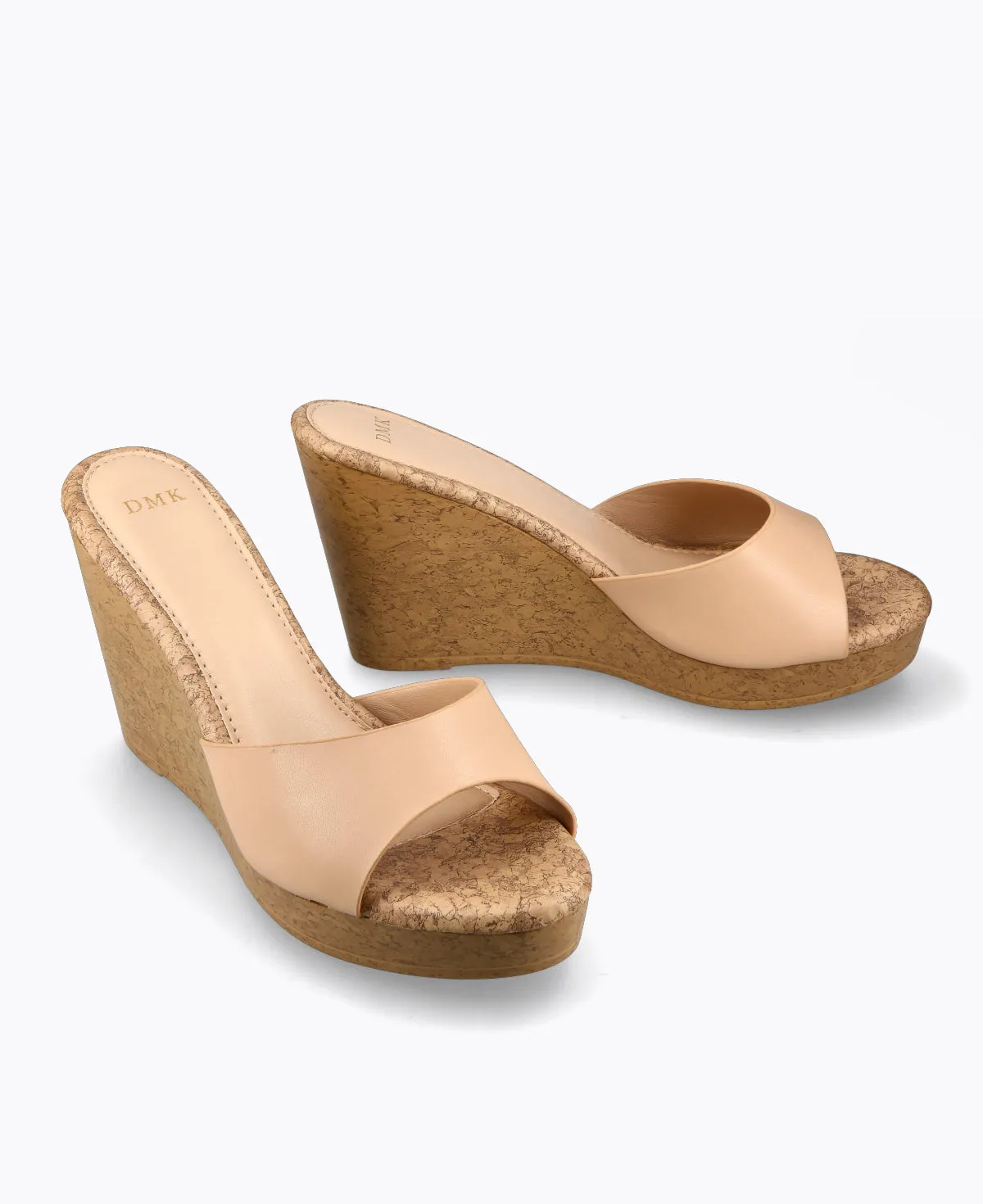Steph Wedge Heel Sandals - Nude