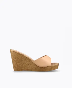 Steph Wedge Heel Sandals - Nude