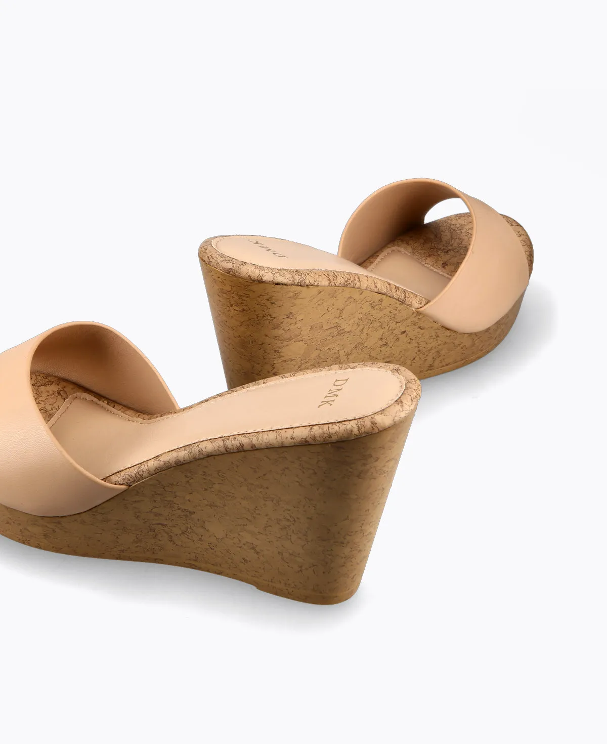 Steph Wedge Heel Sandals - Nude