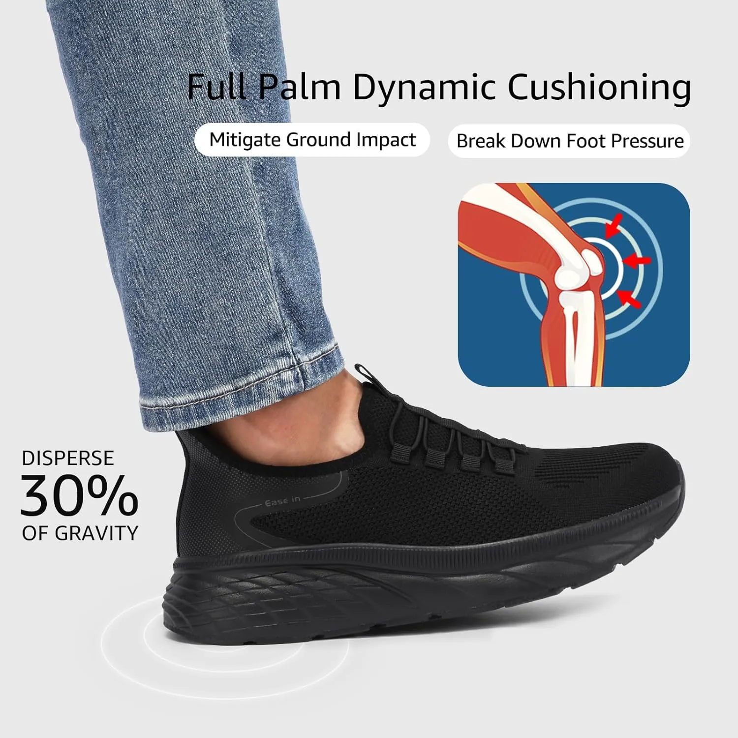 STQ Slip on Sneakers Men Comfort Walking Shoes Orthopedic Shoes for Plantar Fasciitis