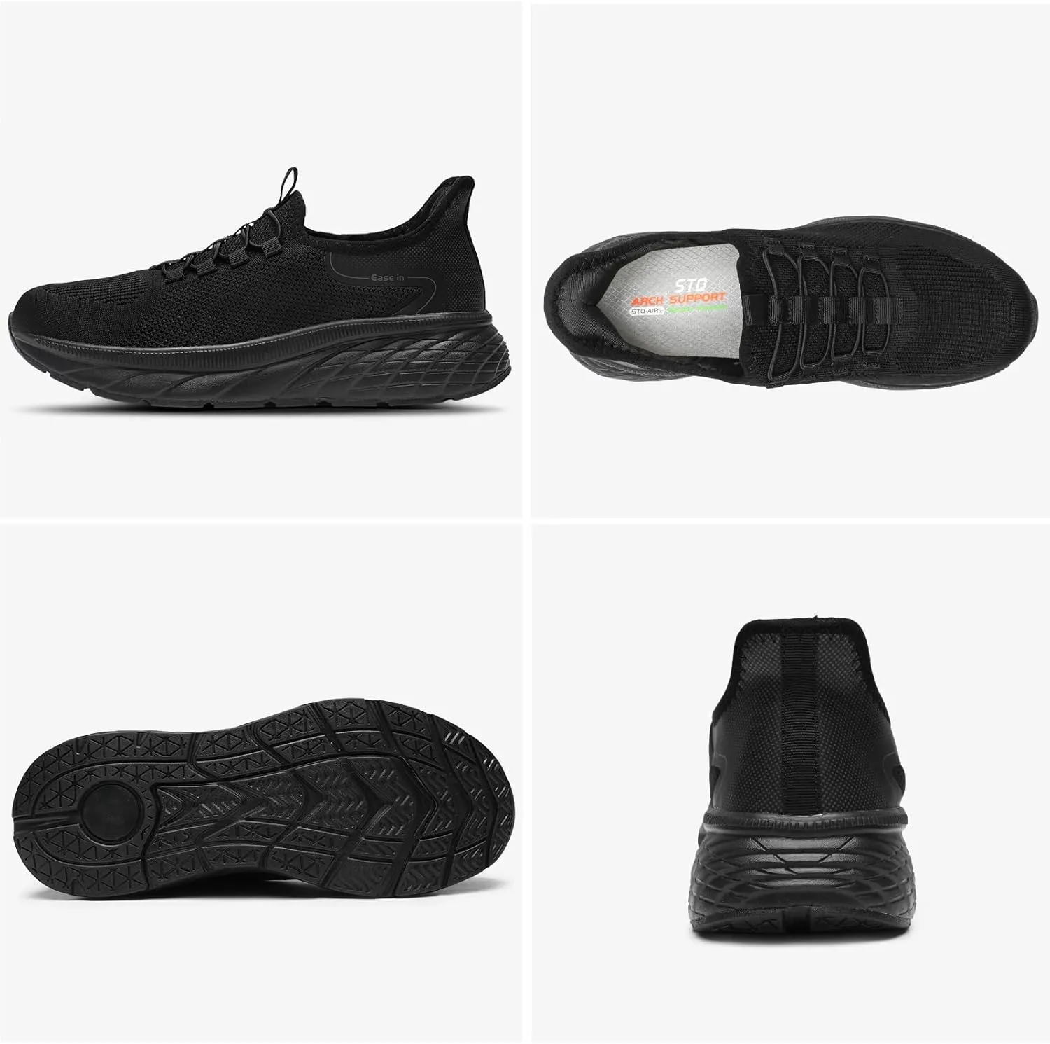 STQ Slip on Sneakers Men Comfort Walking Shoes Orthopedic Shoes for Plantar Fasciitis