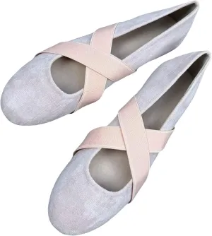 Stunner Cross Strap Ballets Flats for Women Elegant Round Toe Classic Slip on Dressy Flat Shoes
