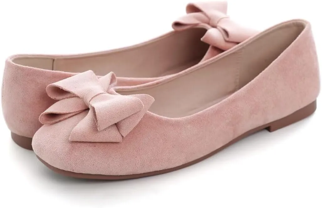 Stunner Women's Casual Flats Square Toe Bowknot Ballet Flats Comfortable Slip On Wedding Dress Shoes