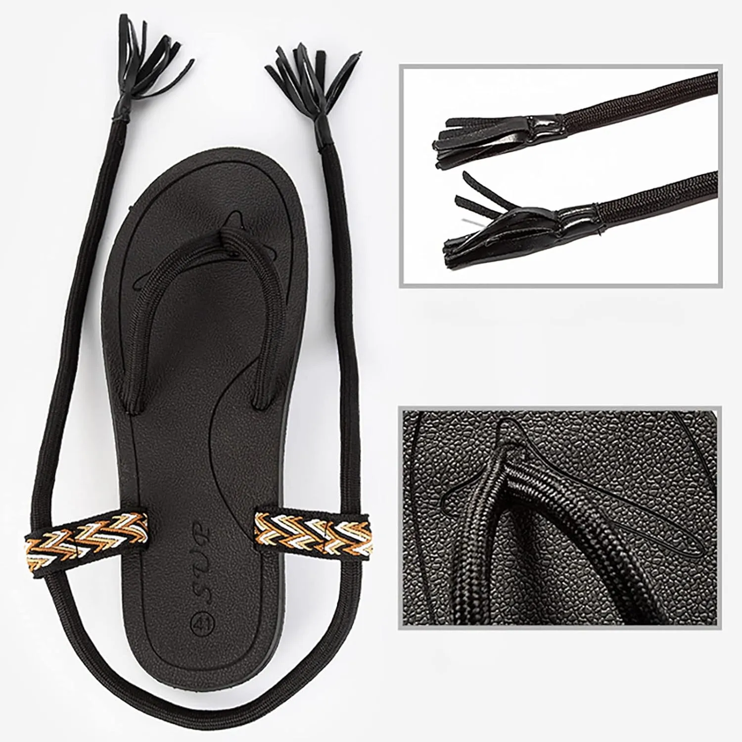 Summer Couple Men's Fashion Outerwear Rope Printed Herringbone Strap Sandal Mens Sandals Size 8 Closed Toe Men's Sport Boots