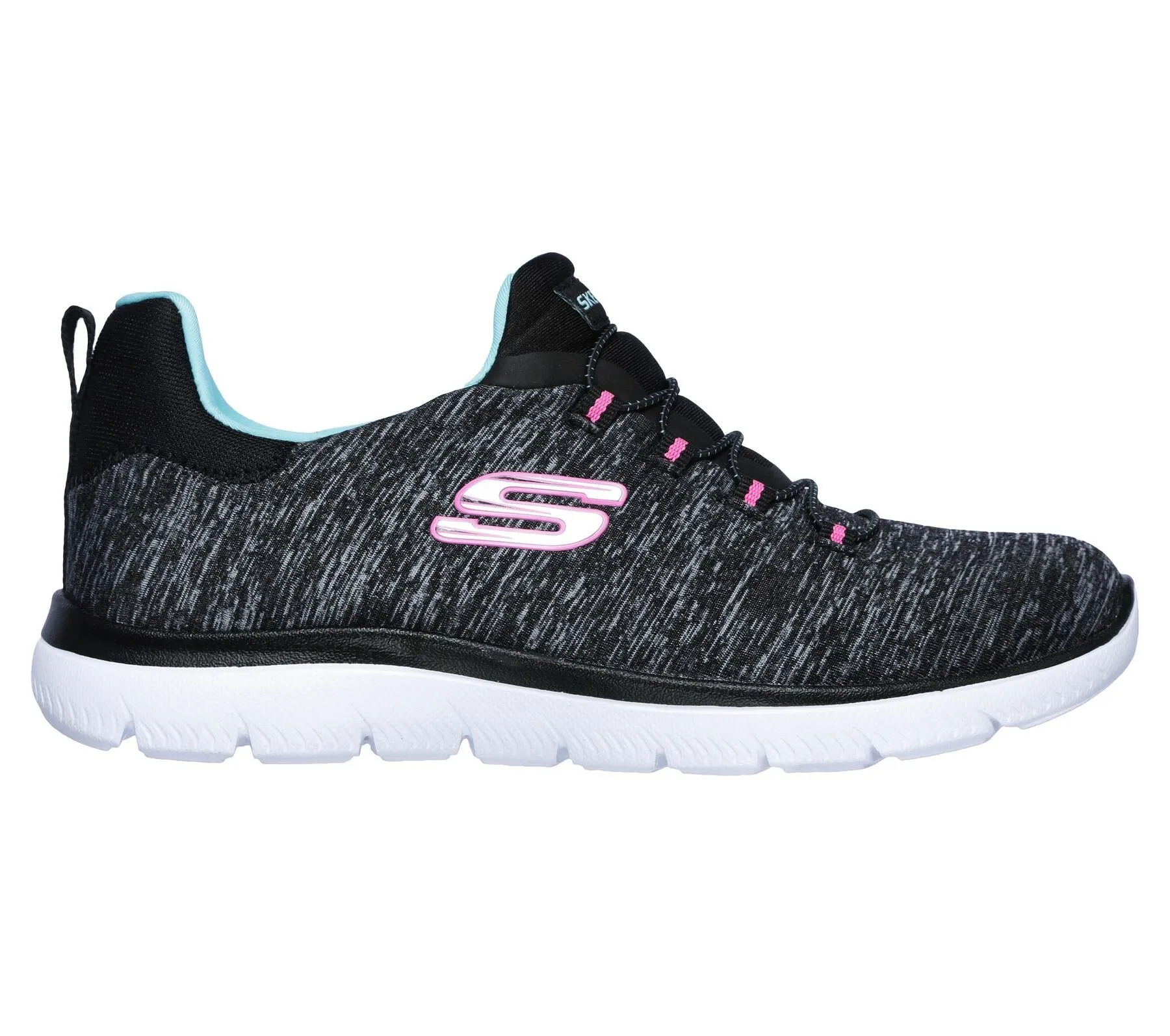 Summits-Quick Memory Blue Skechers Foam Black/Light (7, Sneaker Perfectly constructed Lace-up Blue) Getaway Black/Light Rave testimonials