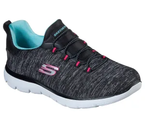 Summits-Quick Memory Blue Skechers Foam Black/Light (7, Sneaker Perfectly constructed Lace-up Blue) Getaway Black/Light Rave testimonials