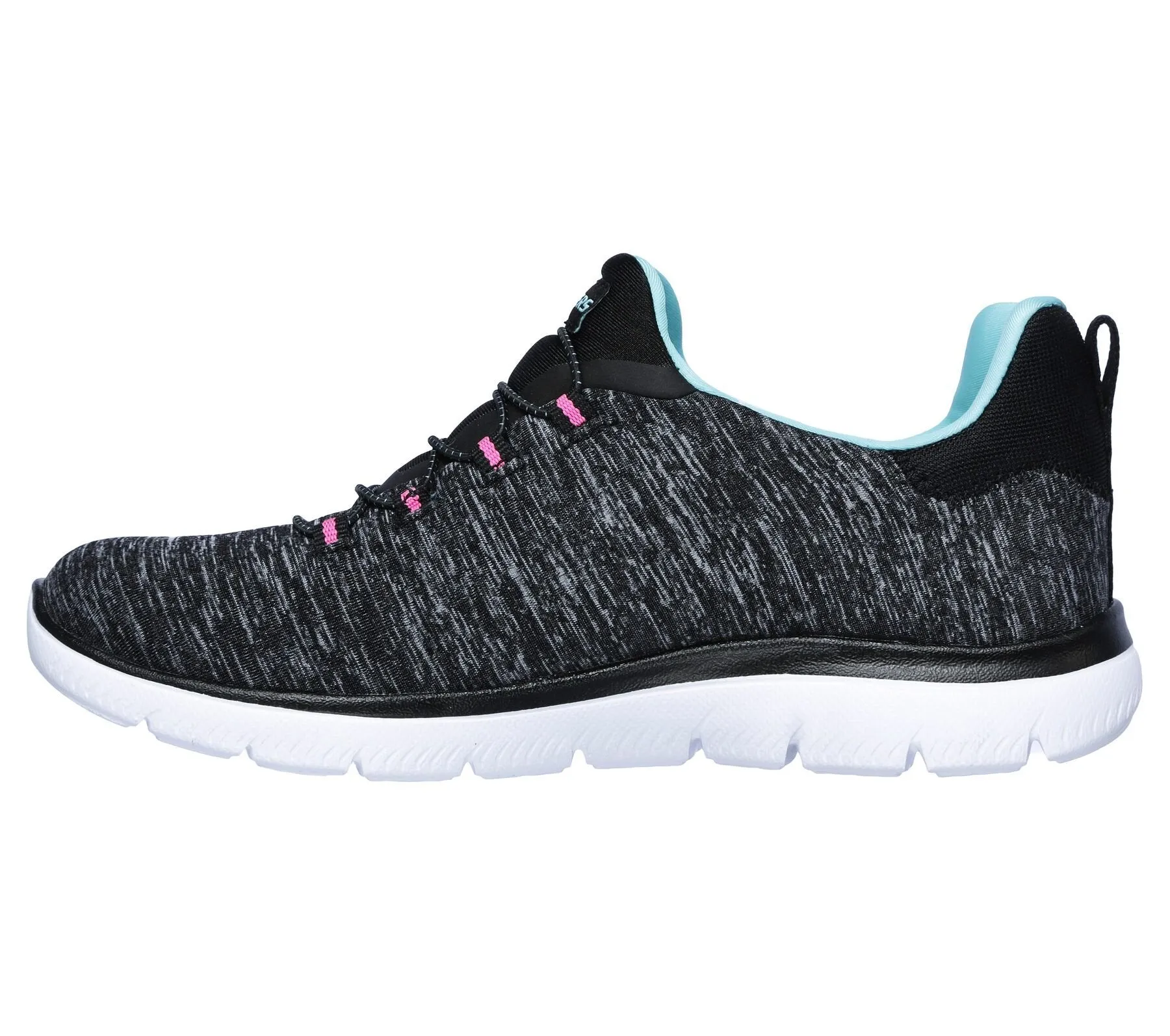 Summits-Quick Memory Blue Skechers Foam Black/Light (7, Sneaker Perfectly constructed Lace-up Blue) Getaway Black/Light Rave testimonials