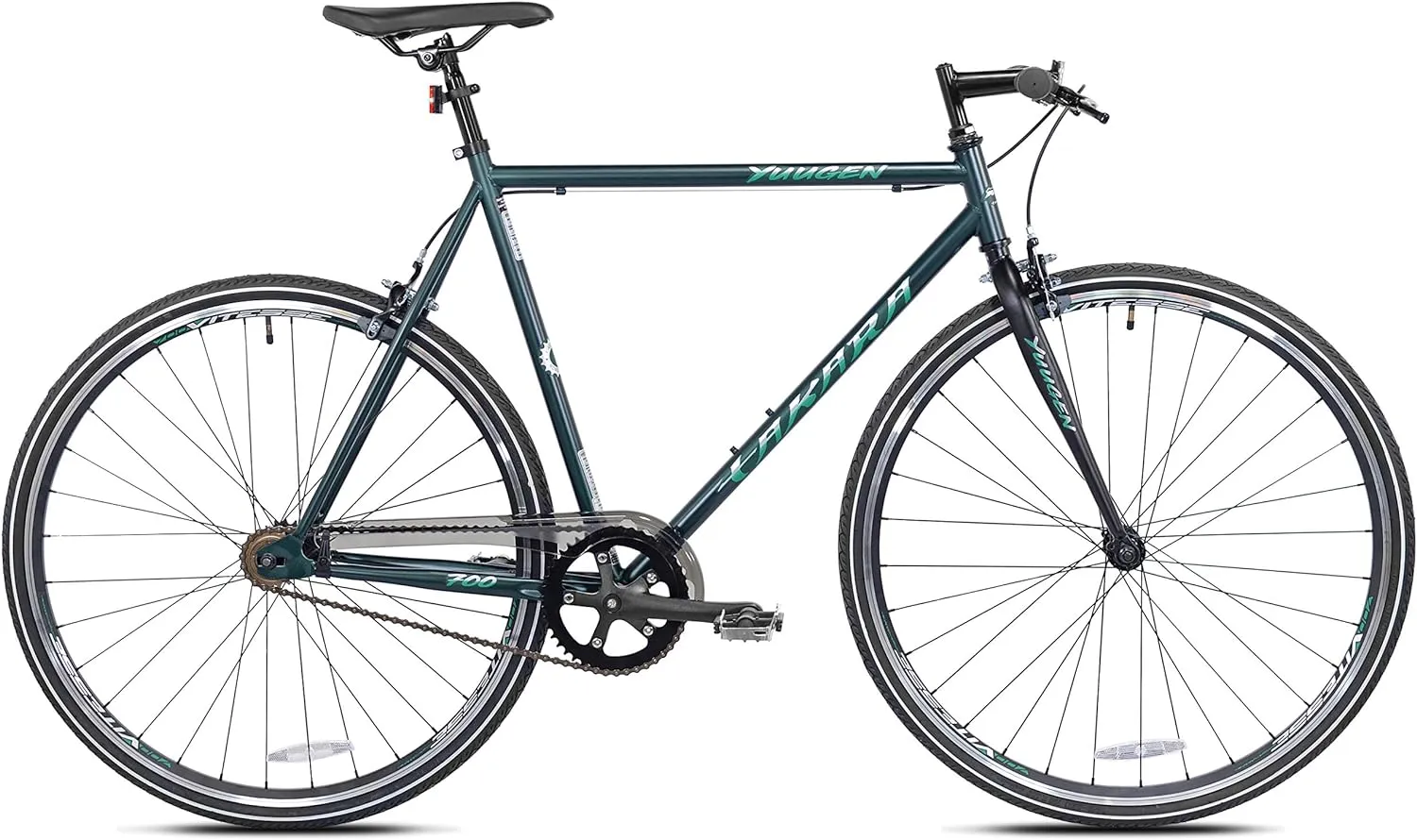 Takara Yuugen Single Speed Flat Bar Fixie Road Bike, 700c, Large, Green