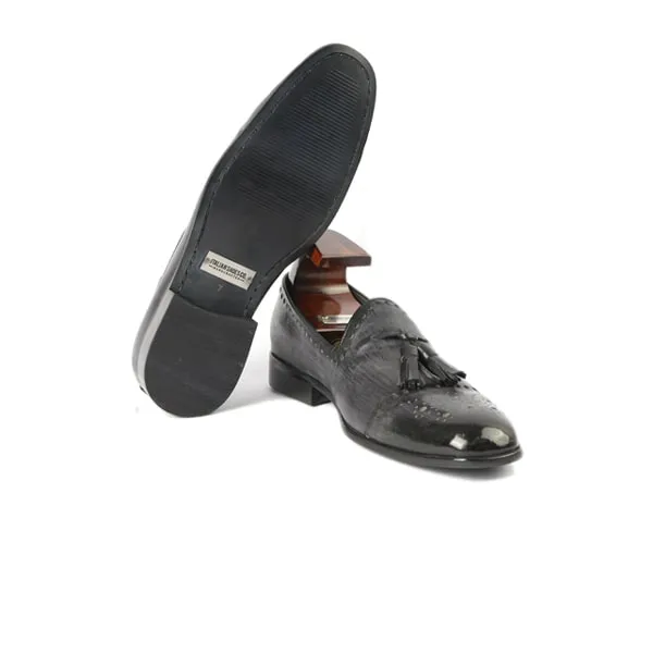 Tassel Leather Grey Loafer