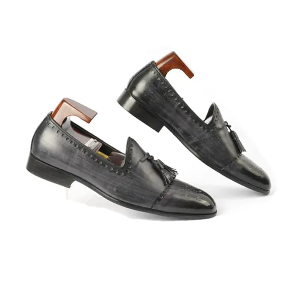 Tassel Leather Grey Loafer