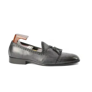 Tassel Leather Grey Loafer