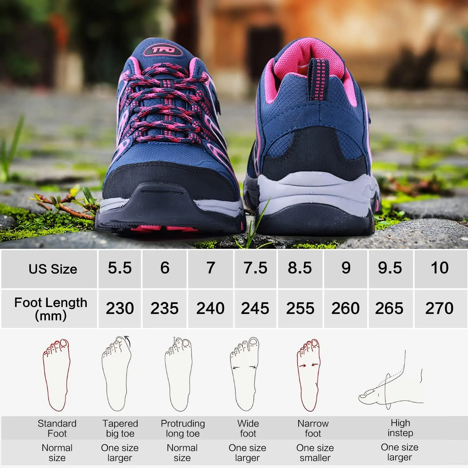 TFO Women's Lightweight Breathable Non-Slip Hiking Running Shoe Athletic Outdoor Walking Trekking Sneaker