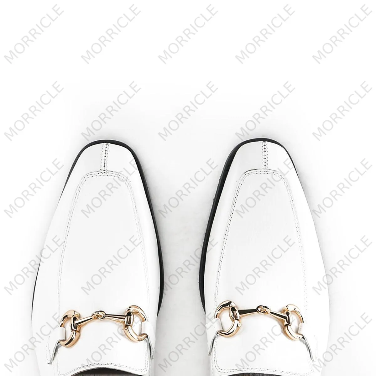 Timeless White Horsebit Loafers