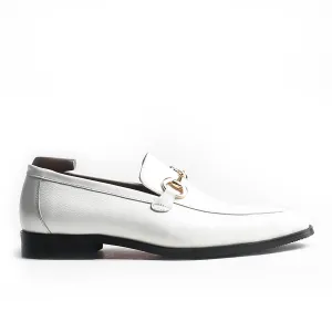 Timeless White Horsebit Loafers