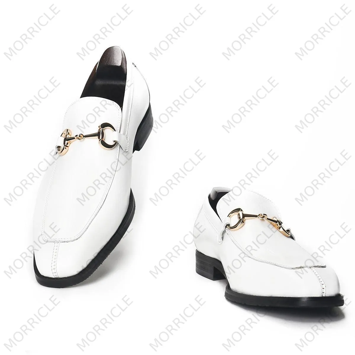 Timeless White Horsebit Loafers