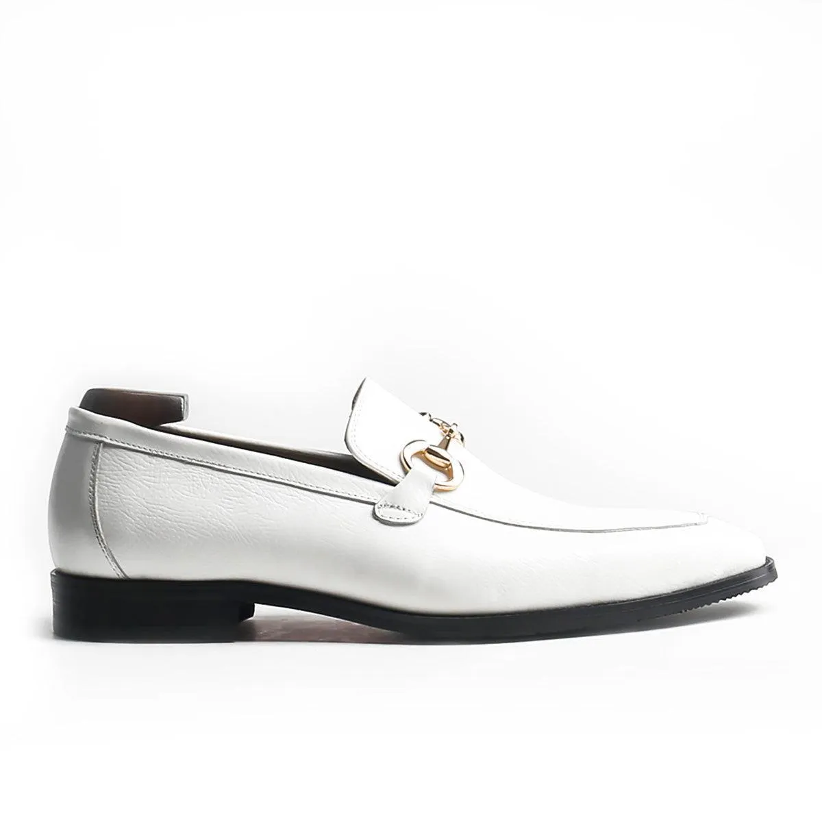 Timeless White Horsebit Loafers