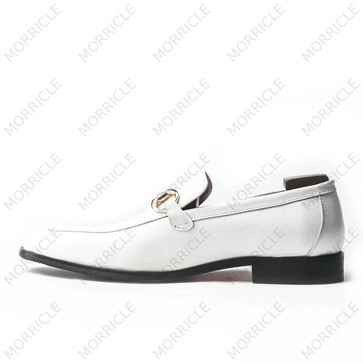 Timeless White Horsebit Loafers