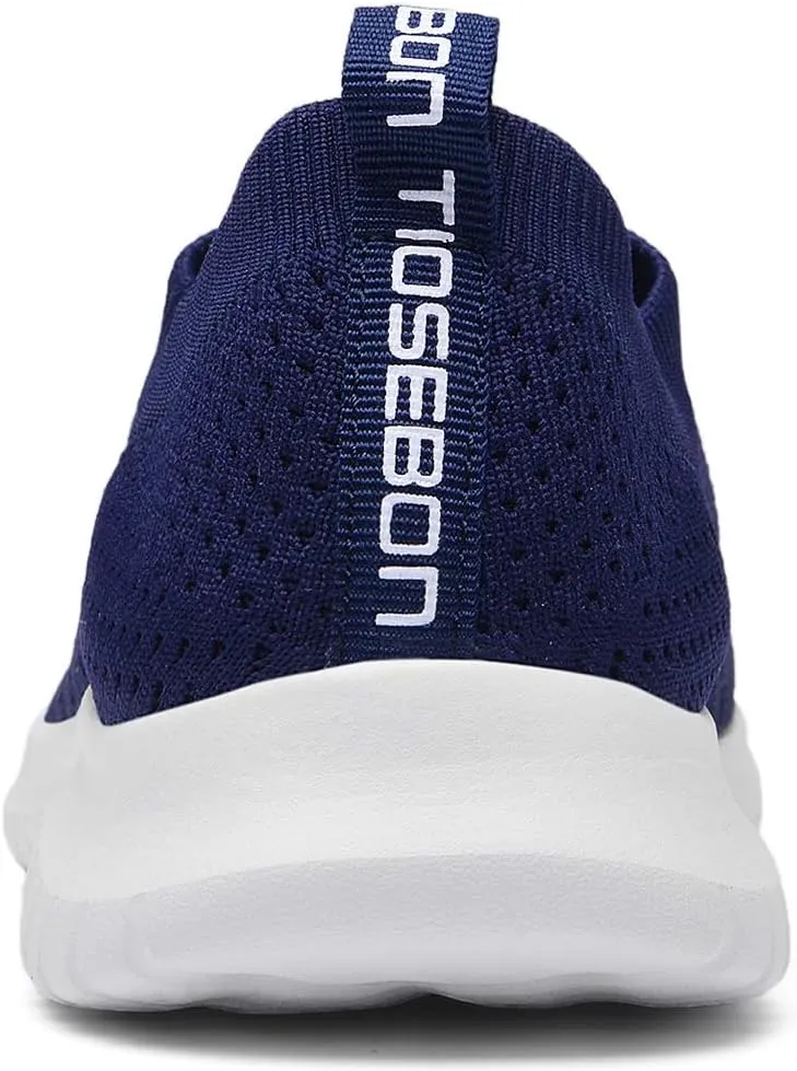 TIOSEBON Men's Slip On Walking Shoes Knit Mesh Tennis Sneaker