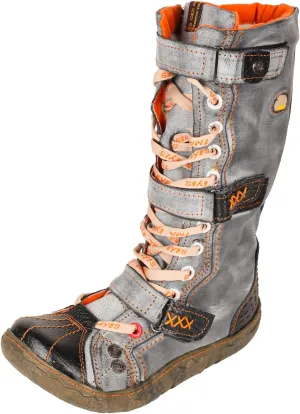TMA EYES Strape-Accent Washed PU Leather Flat Women's Boot With Plus Size