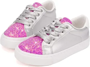 ToandonToddler Kids Sneakers Sparkle Fashion Glitter Sequins Canvas Shoes