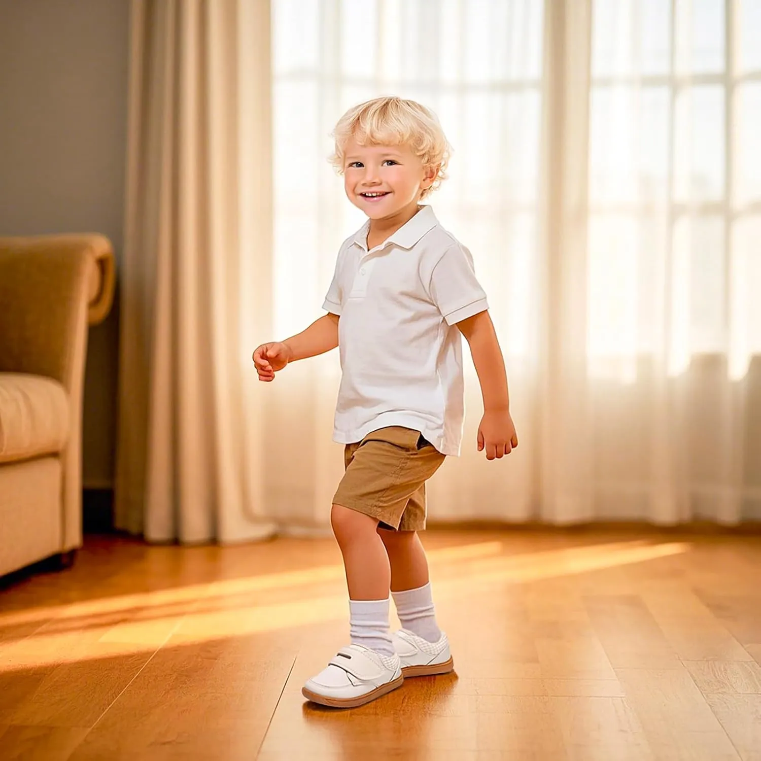 Toddler Barefoot Shoes Wide Toe Box Shoe Boys Girls Kids Walking Sneakers Non-Slip Lightweight Comfortable First Walking Tennis Outdoor Activities