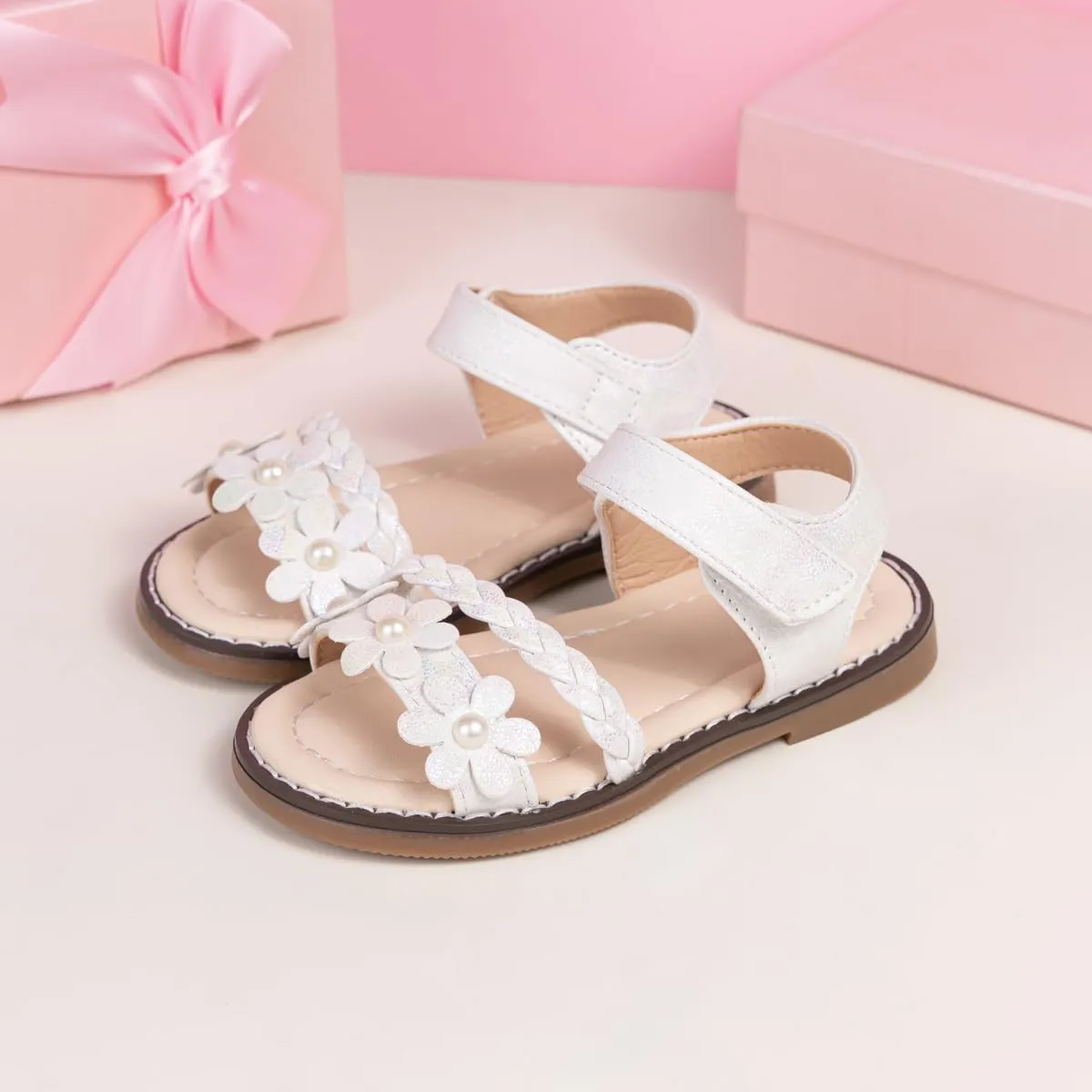 Toddler Girls Sandals Little Girl Summer Flat Sandal Baby Open Toe Outdoor Beach Holiday Dress Shoes