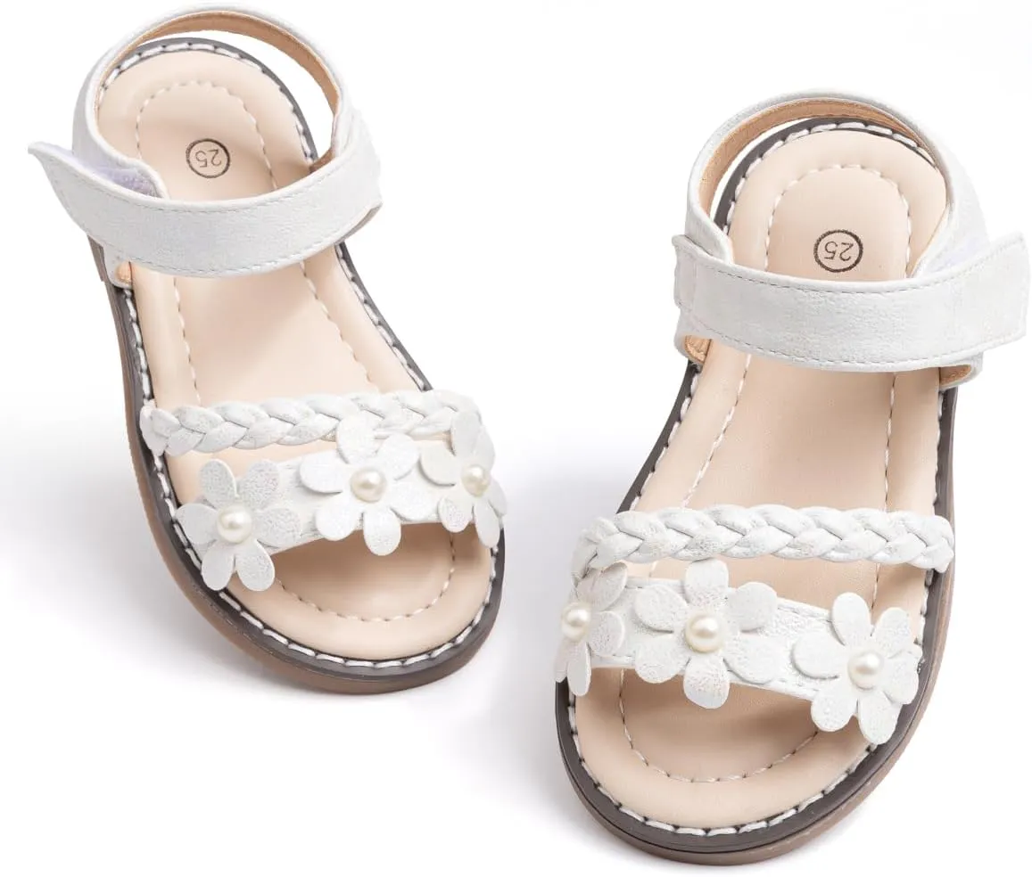 Toddler Girls Sandals Little Girl Summer Flat Sandal Baby Open Toe Outdoor Beach Holiday Dress Shoes