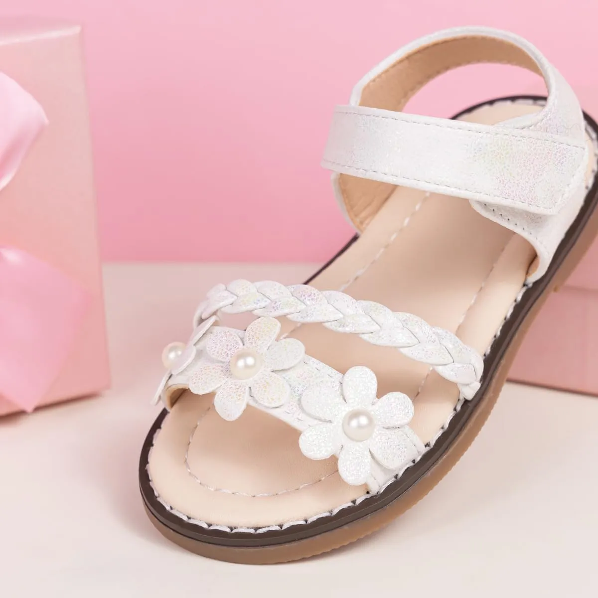 Toddler Girls Sandals Little Girl Summer Flat Sandal Baby Open Toe Outdoor Beach Holiday Dress Shoes