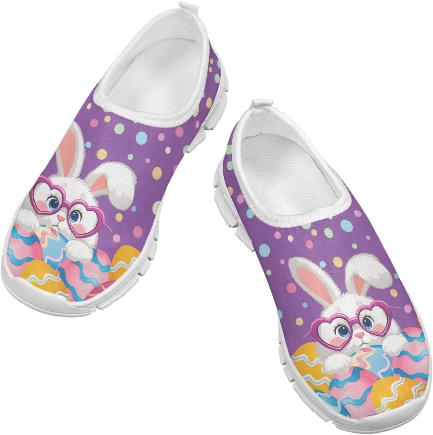 TODIYADDU Girls Easter Shoes Kids Lightweight Mesh Sneakers Casual Athletic Sneaker, White