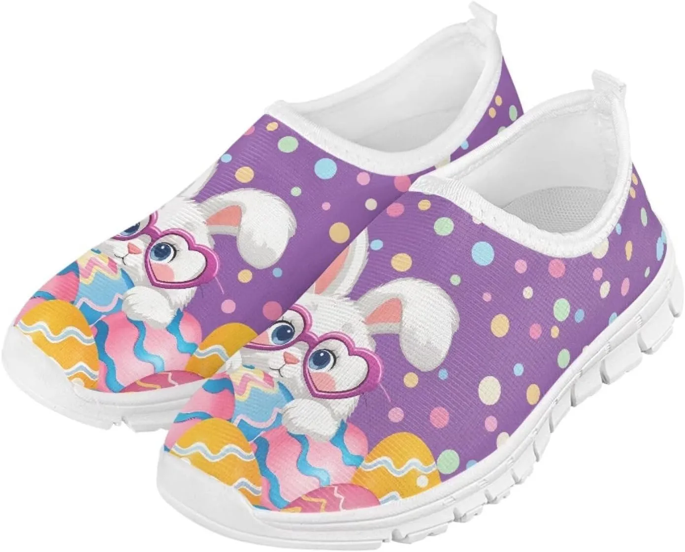 TODIYADDU Girls Easter Shoes Kids Lightweight Mesh Sneakers Casual Athletic Sneaker, White