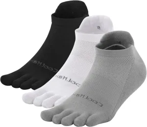 Toe Socks for Men Women Coolmax Cushioned Five Finger Socks 3 Pairs Athletic Breathable Running Socks